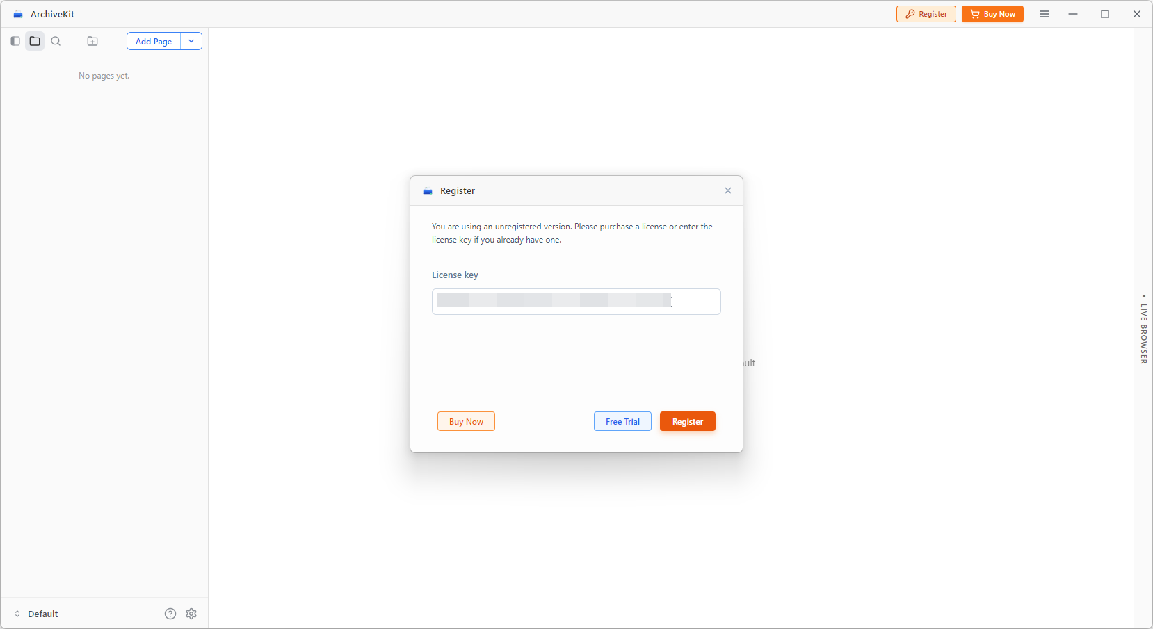 activate archivekit