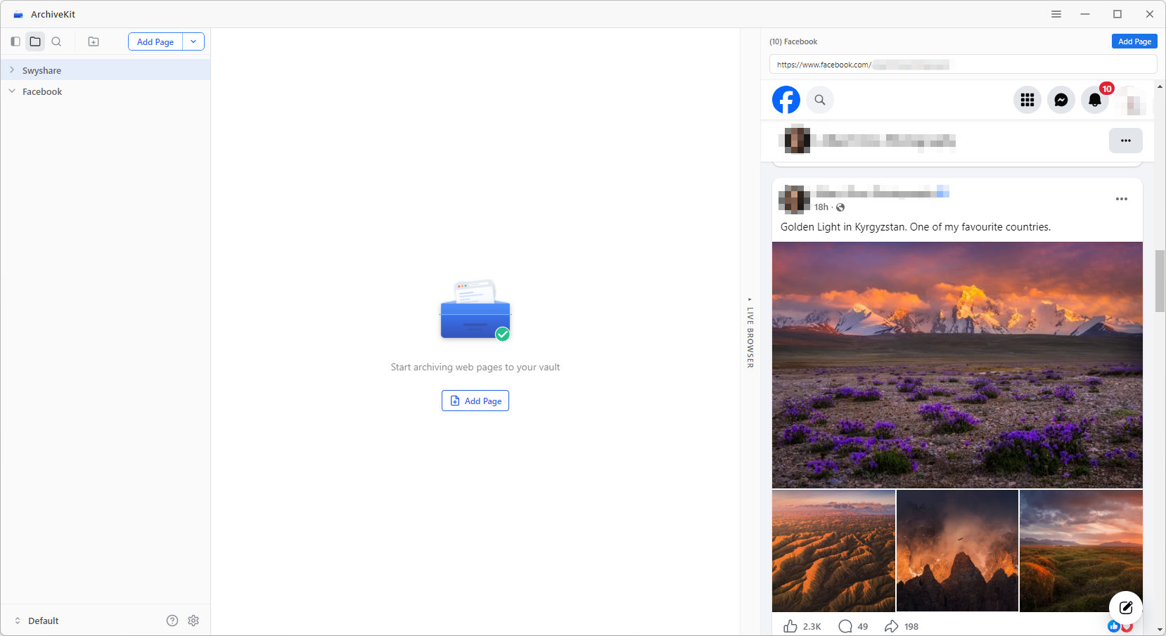 add facebook page