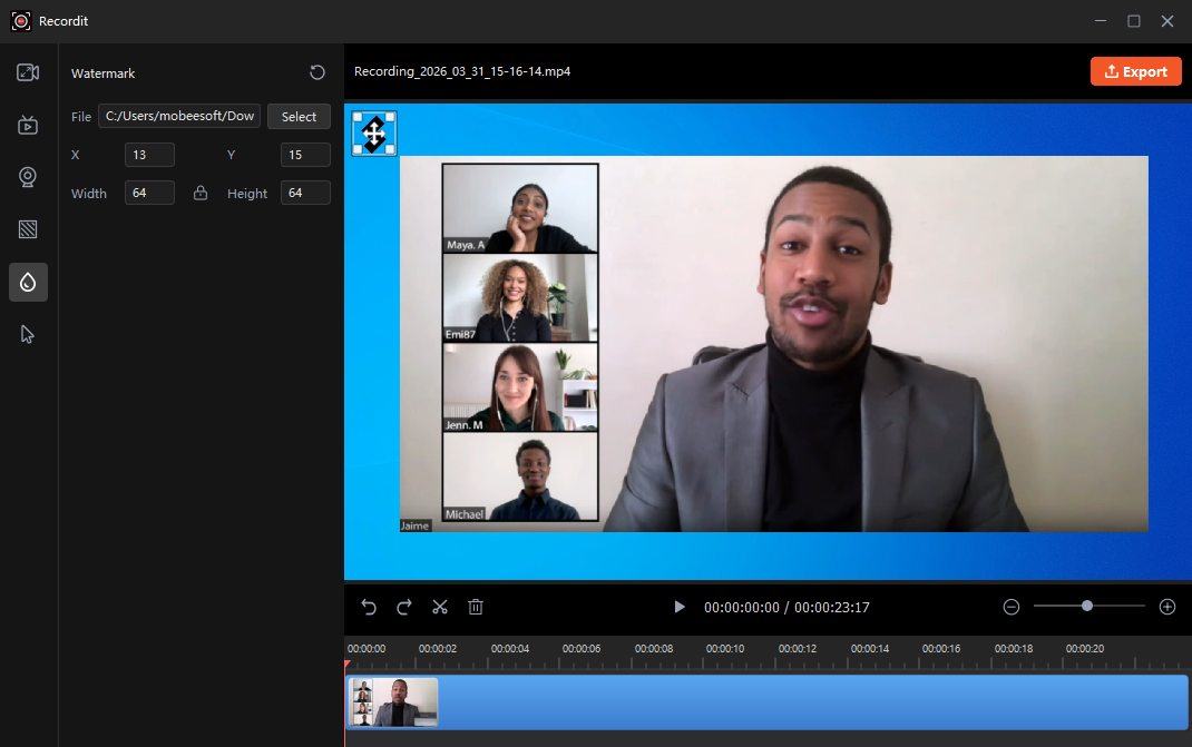 Adicionar logotipo ao vídeo