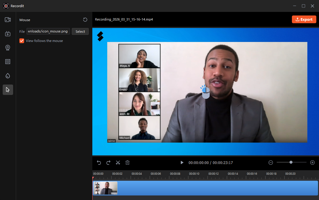 adicionar imagem do mouse