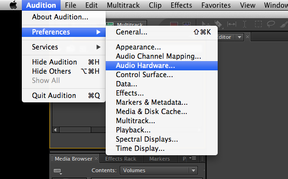 adobe audition audio hardware