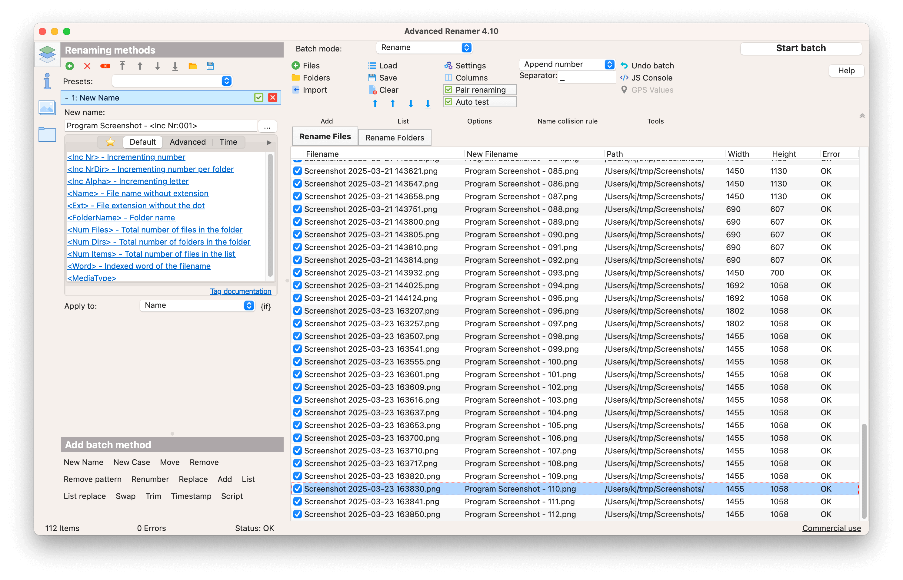 advanced renamer mac