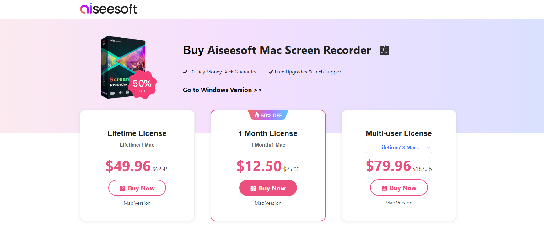 aiseesoft screen recorder pricing