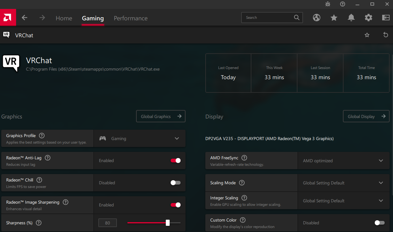 amd radeon software graphics settings
