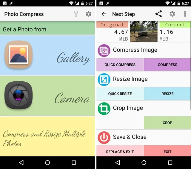 android photo compress app