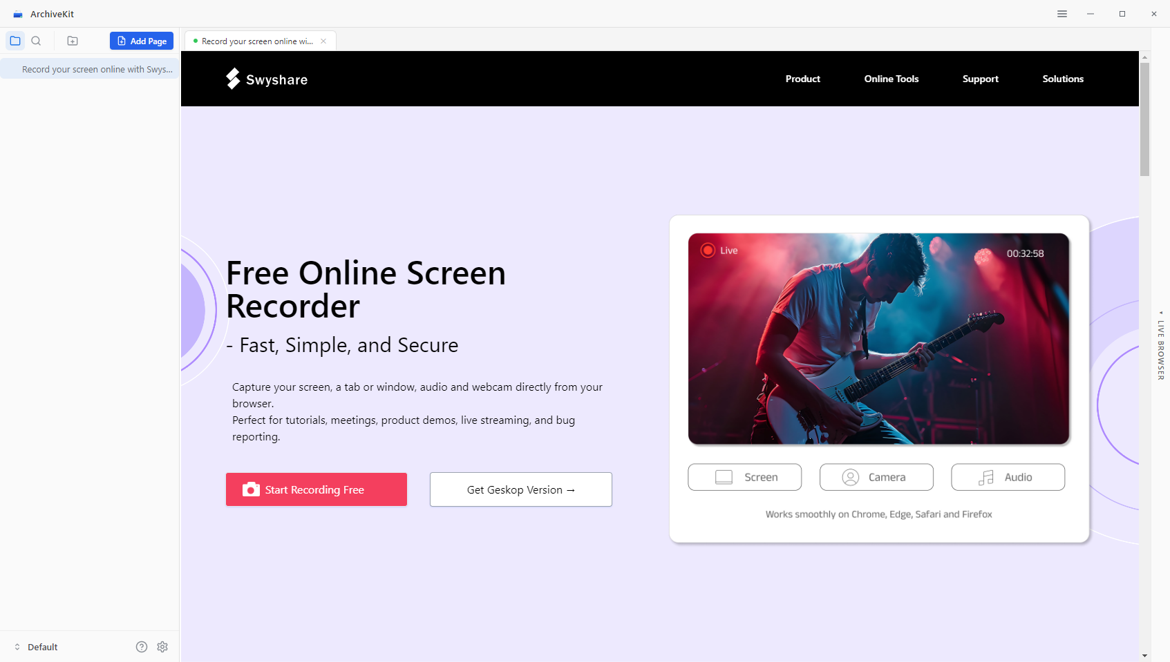archivekit archiving page