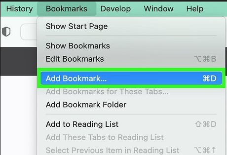 bookmark webpage in safari