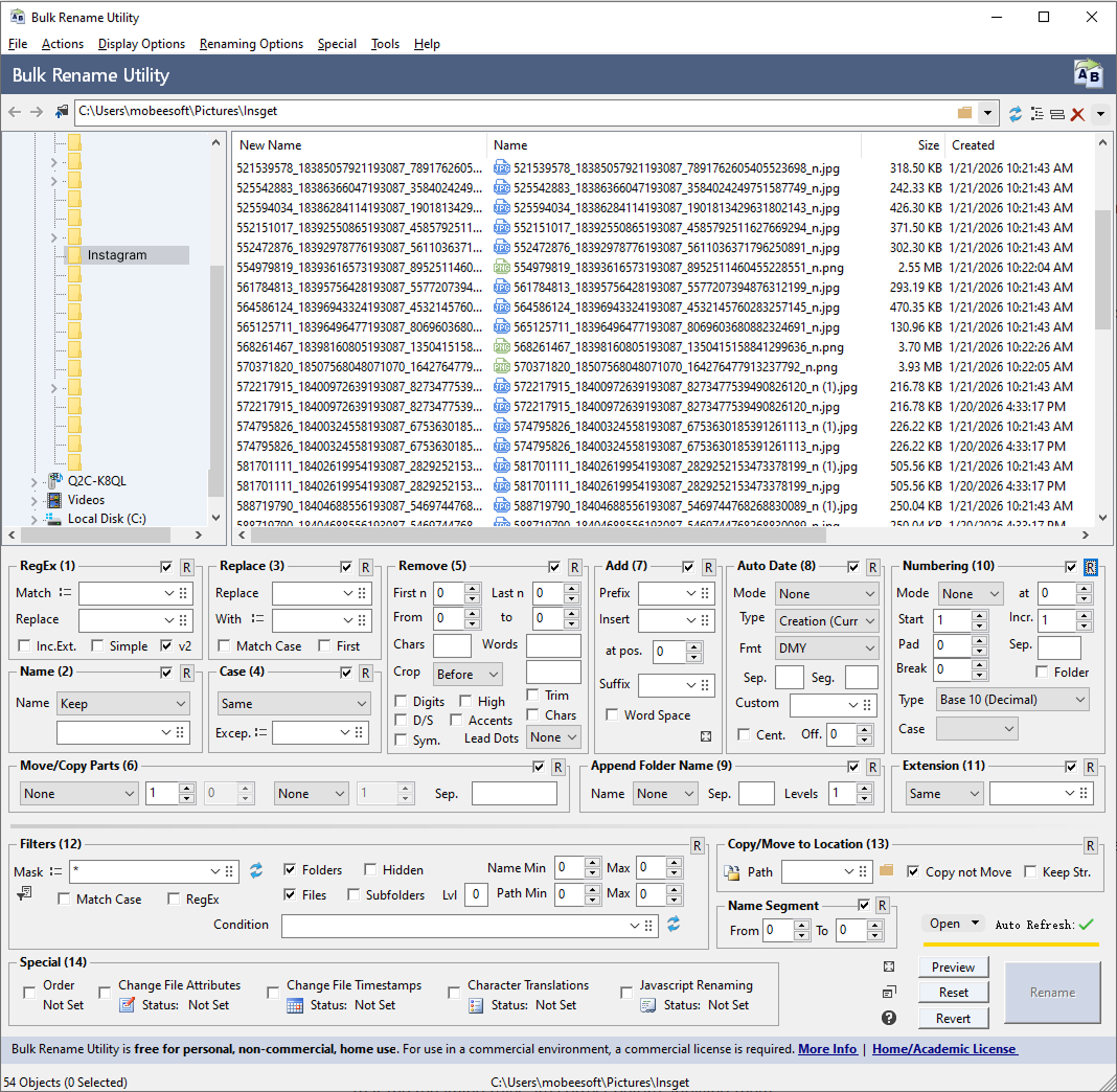 bru select files to rename