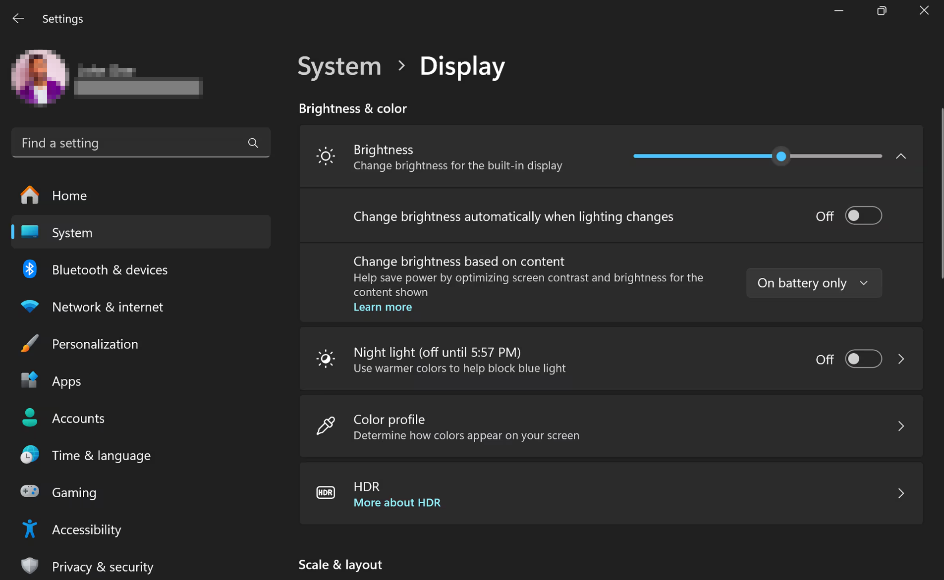 изменить параметры отображения