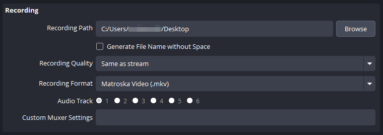 change obs save location to deskop