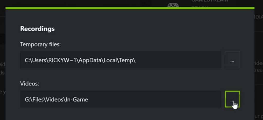 check geforce experience video save location