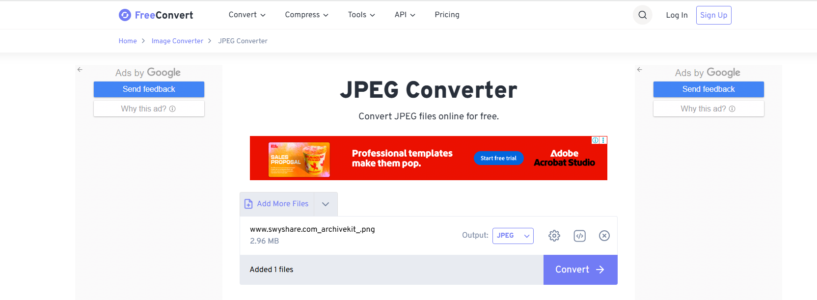 convert screenshot to jpeg