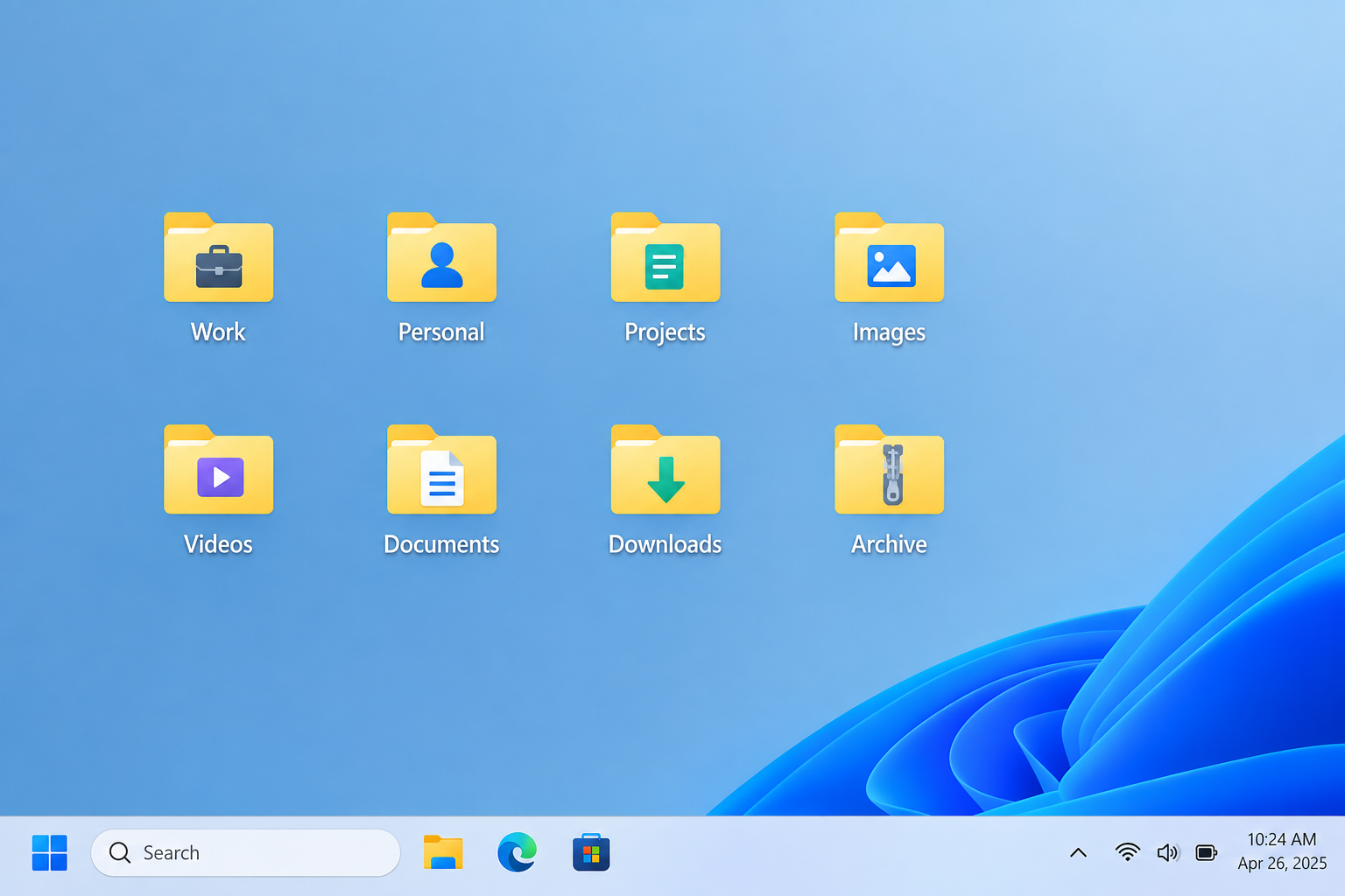 create folders on windows to organize icons