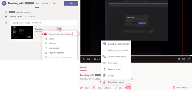 download a recording from microsoft stream