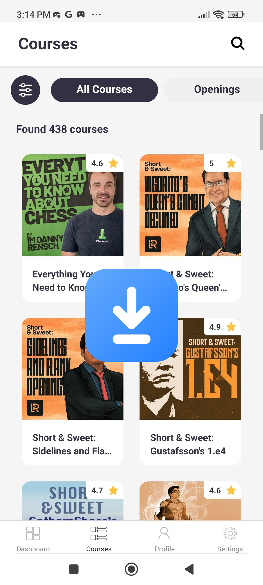 download chessable course in app