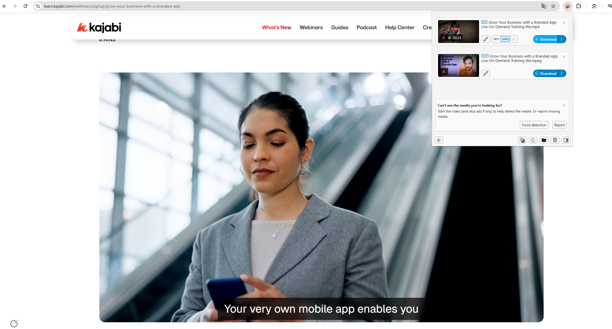 download kajabi video with extension
