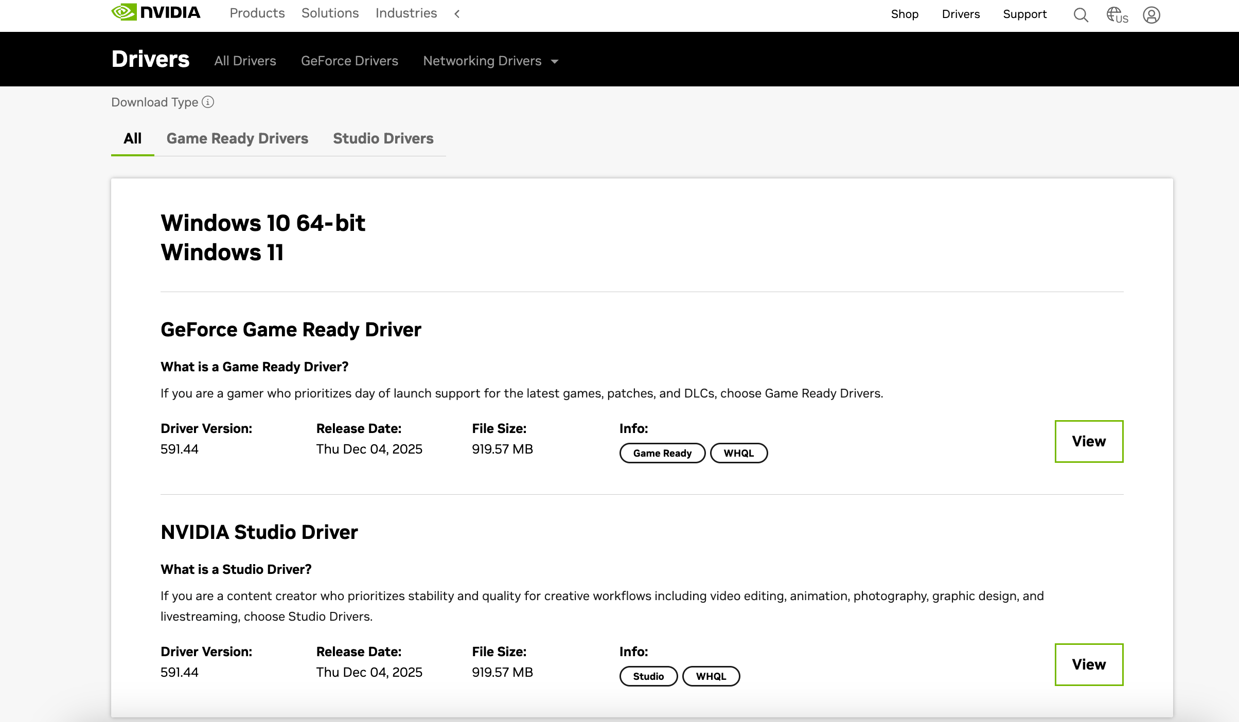 download nvidia drivers