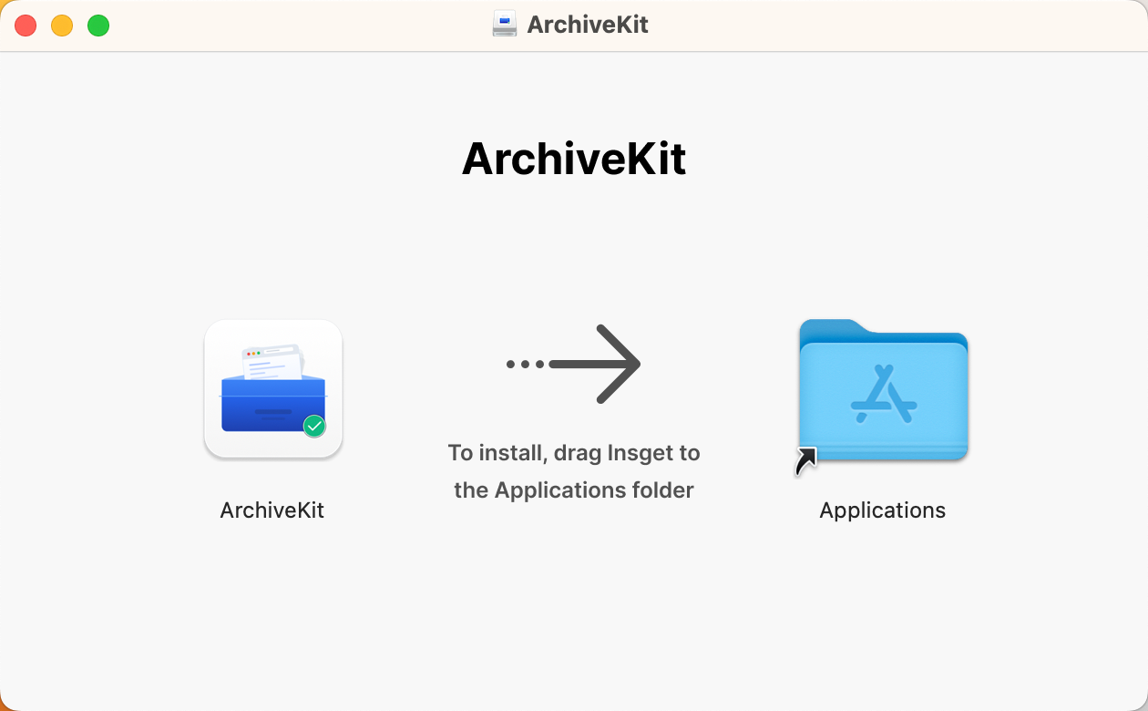 drag archivekit into applications