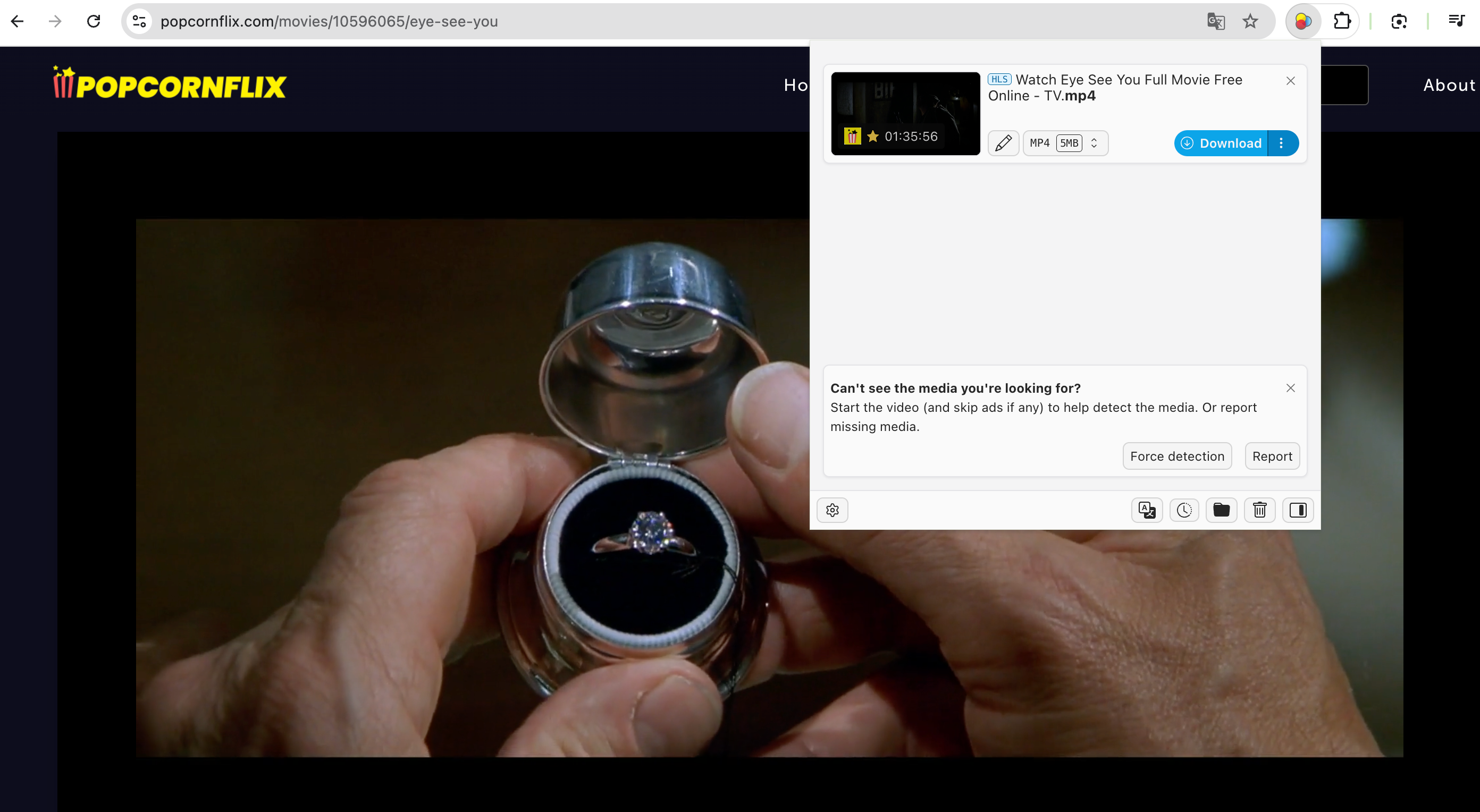 extension to download popcornflix movie