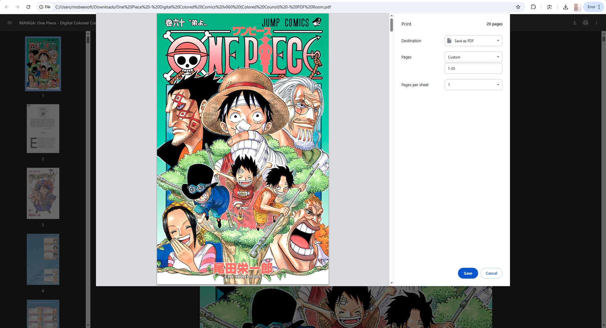 extract pdf pages with chrome print feature