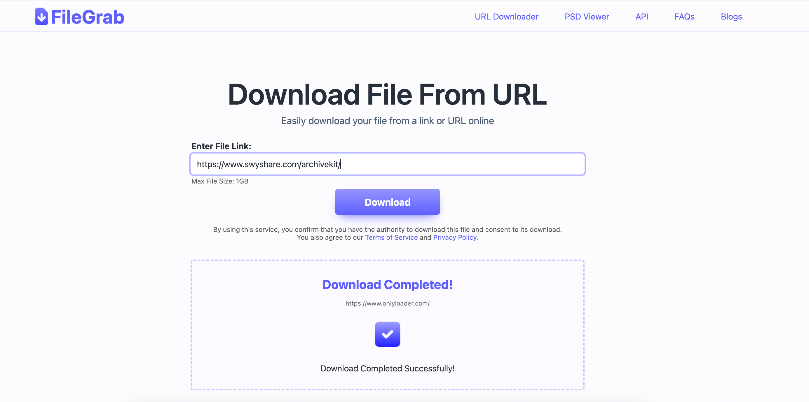 filegrab download file from url