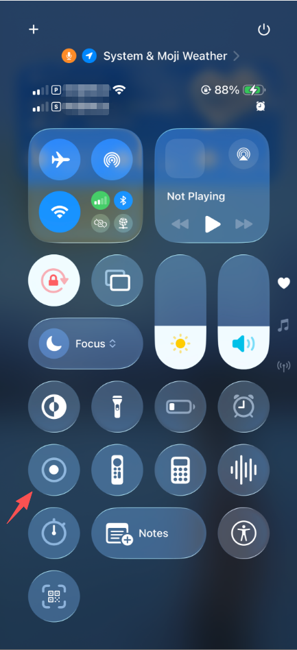 find iphone screen record button