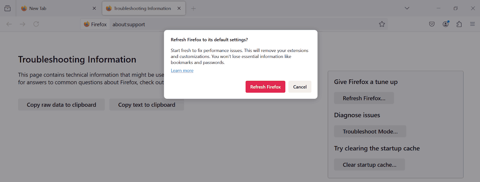 atualização do Firefox