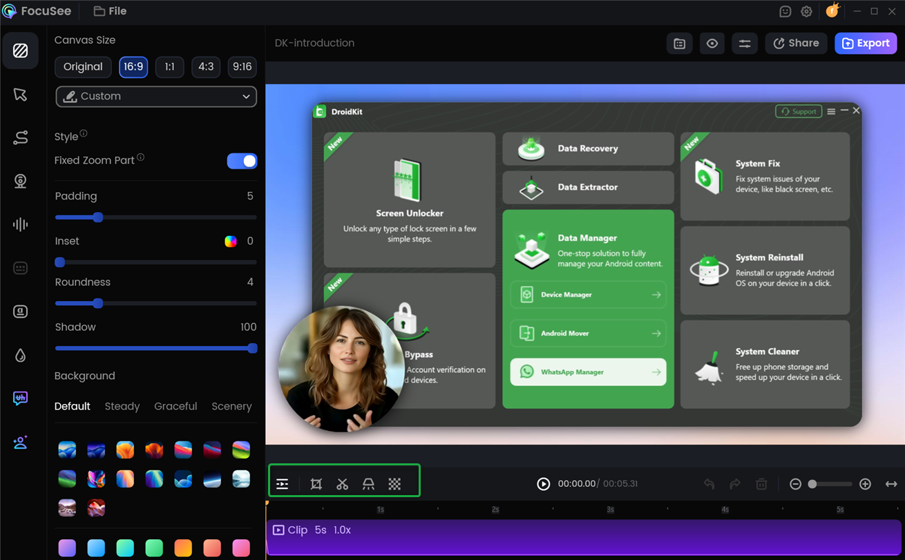 focusee edit recording