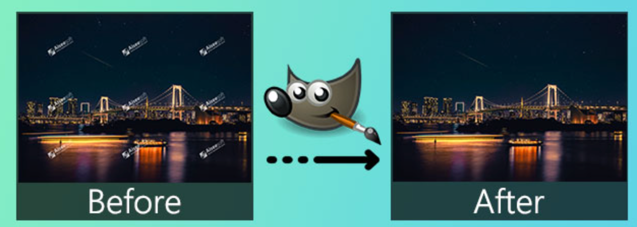 gimp remove watermark
