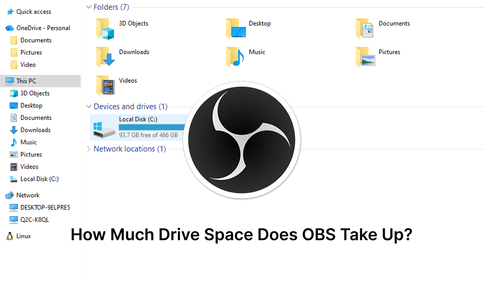 how much drive space does obs take up​