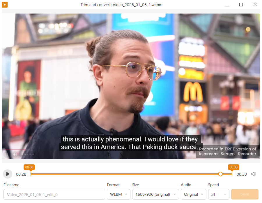 icecream screen recorder edit recording