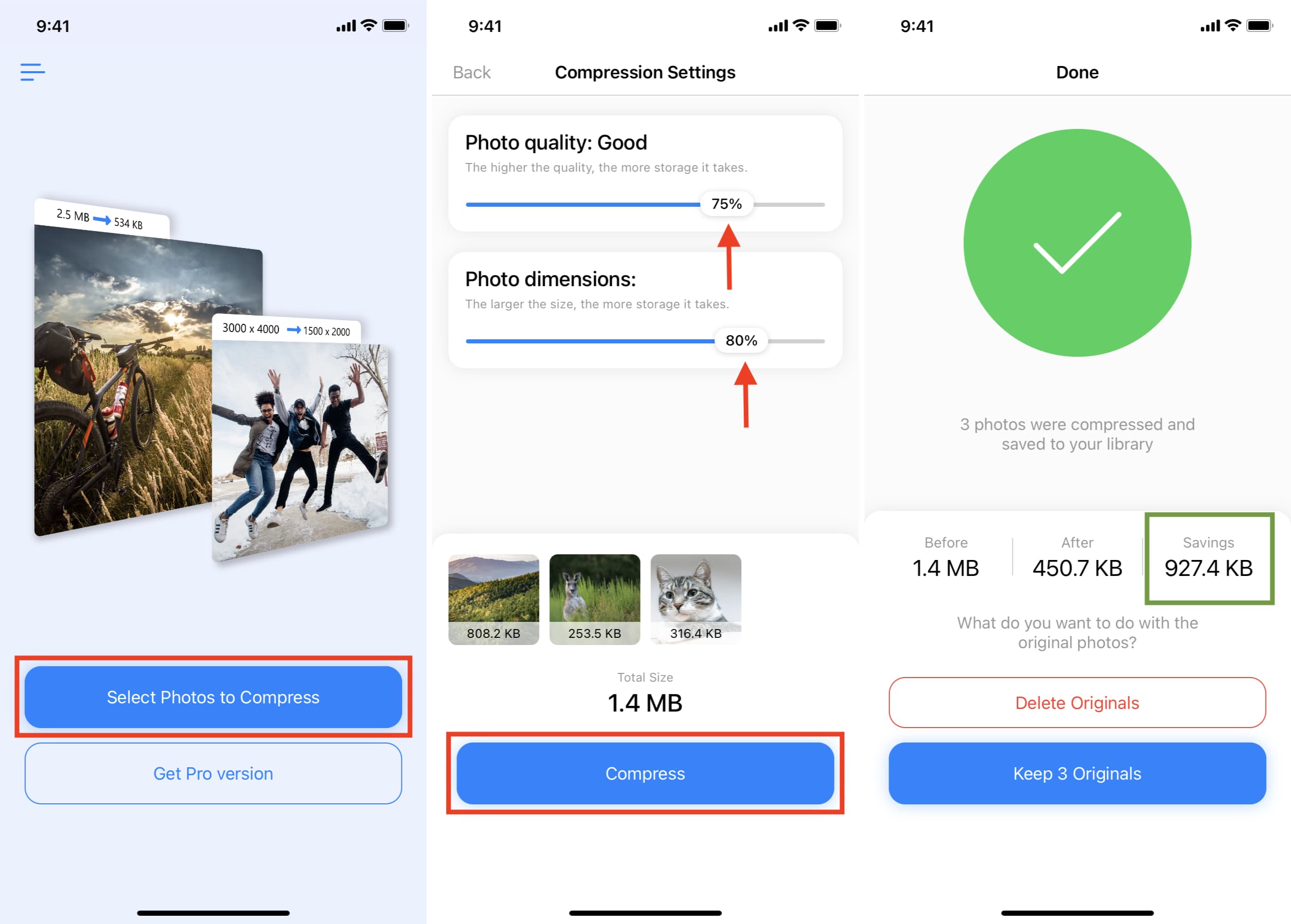 ios compress photos pictures app