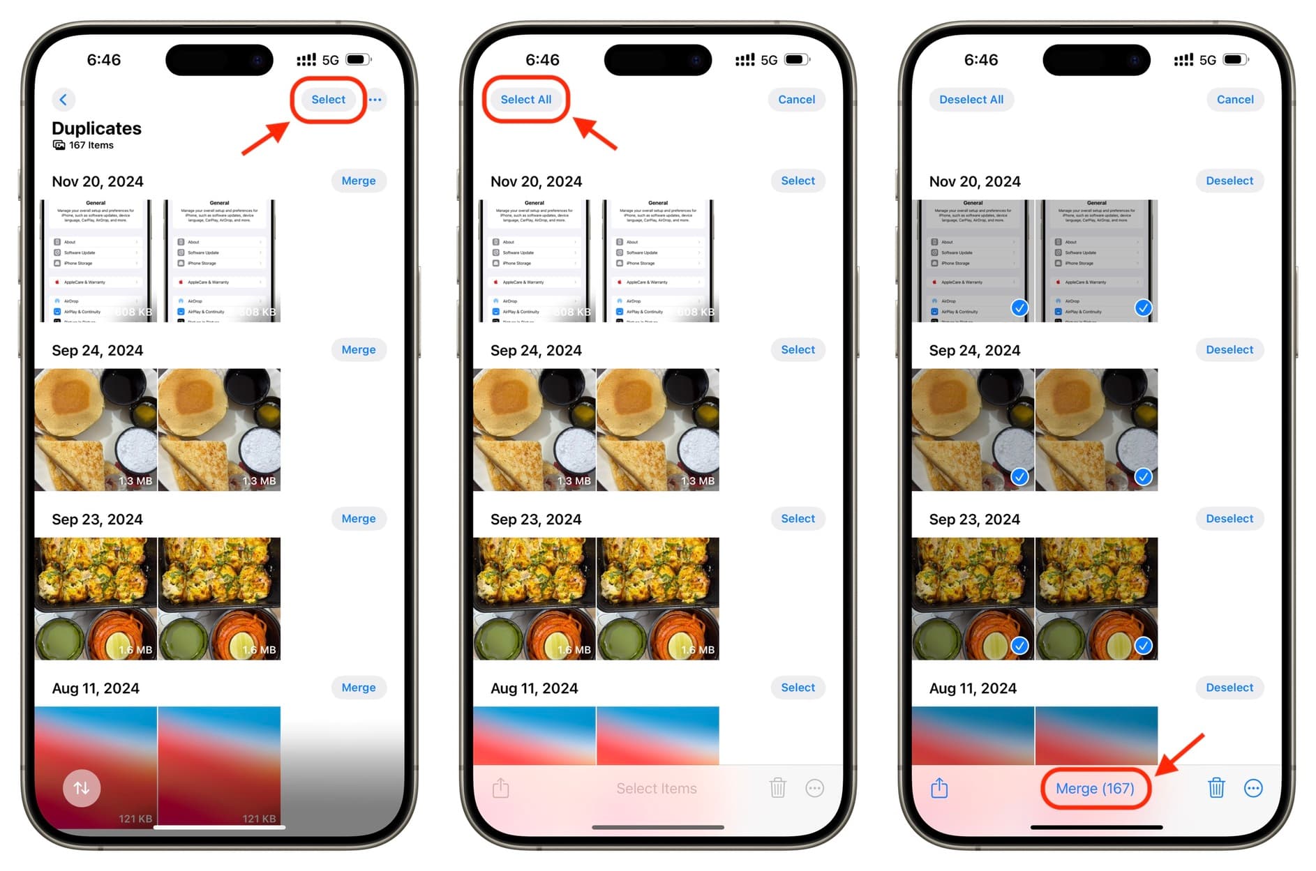 iphone utilities find and merge duplicates photos