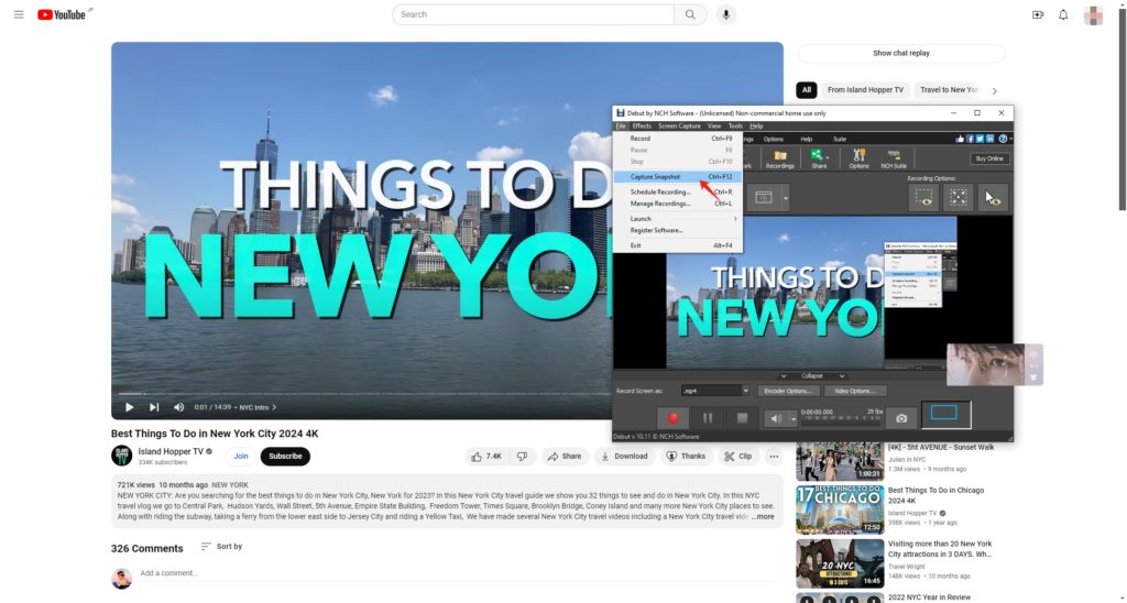 How to Capture Snapshots with NCH Debut Video Capture Software? Swyshare