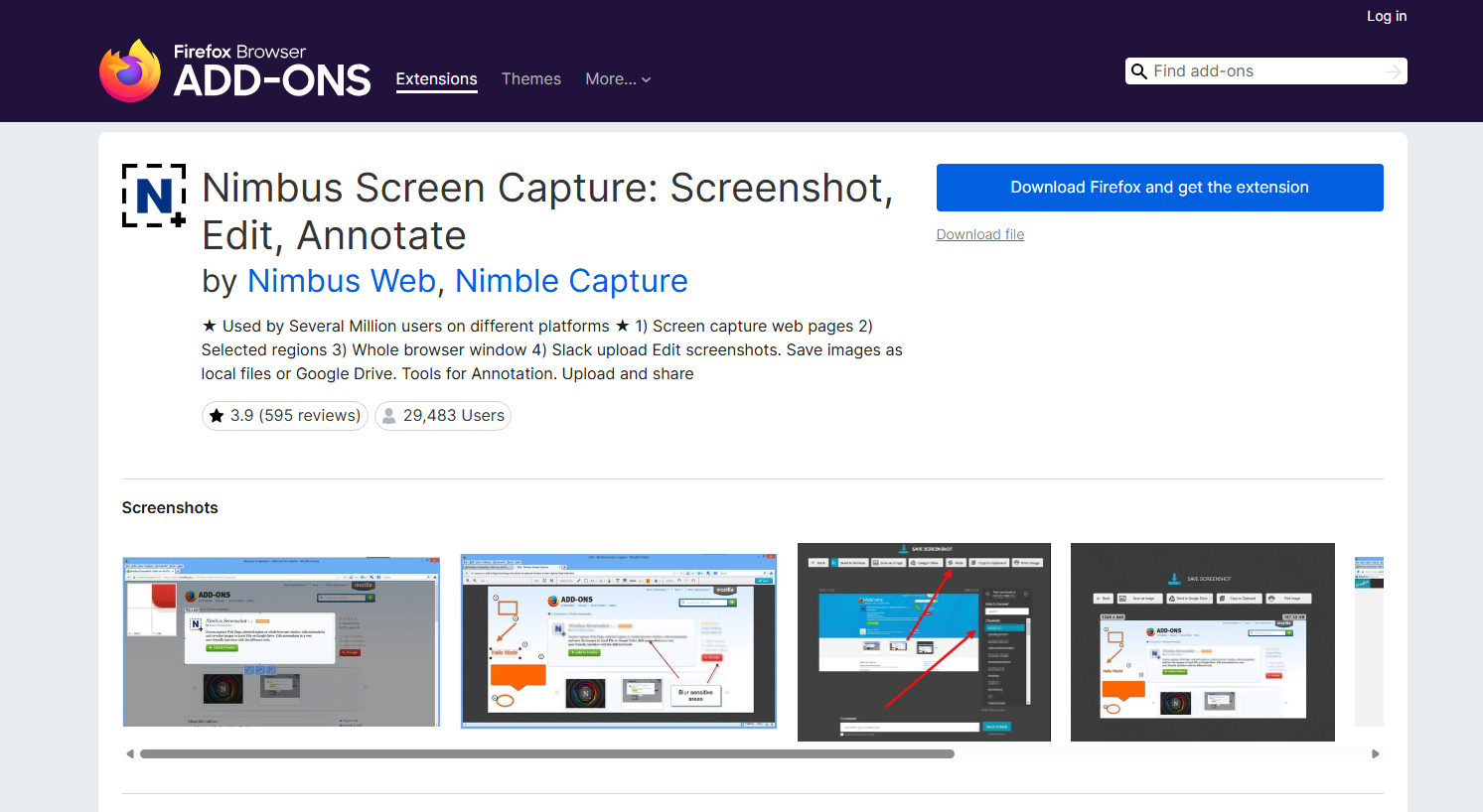 nimbus screen capture extension
