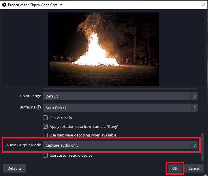 obs capture audio only