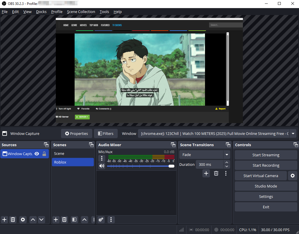 obs 记录 123chill 电影