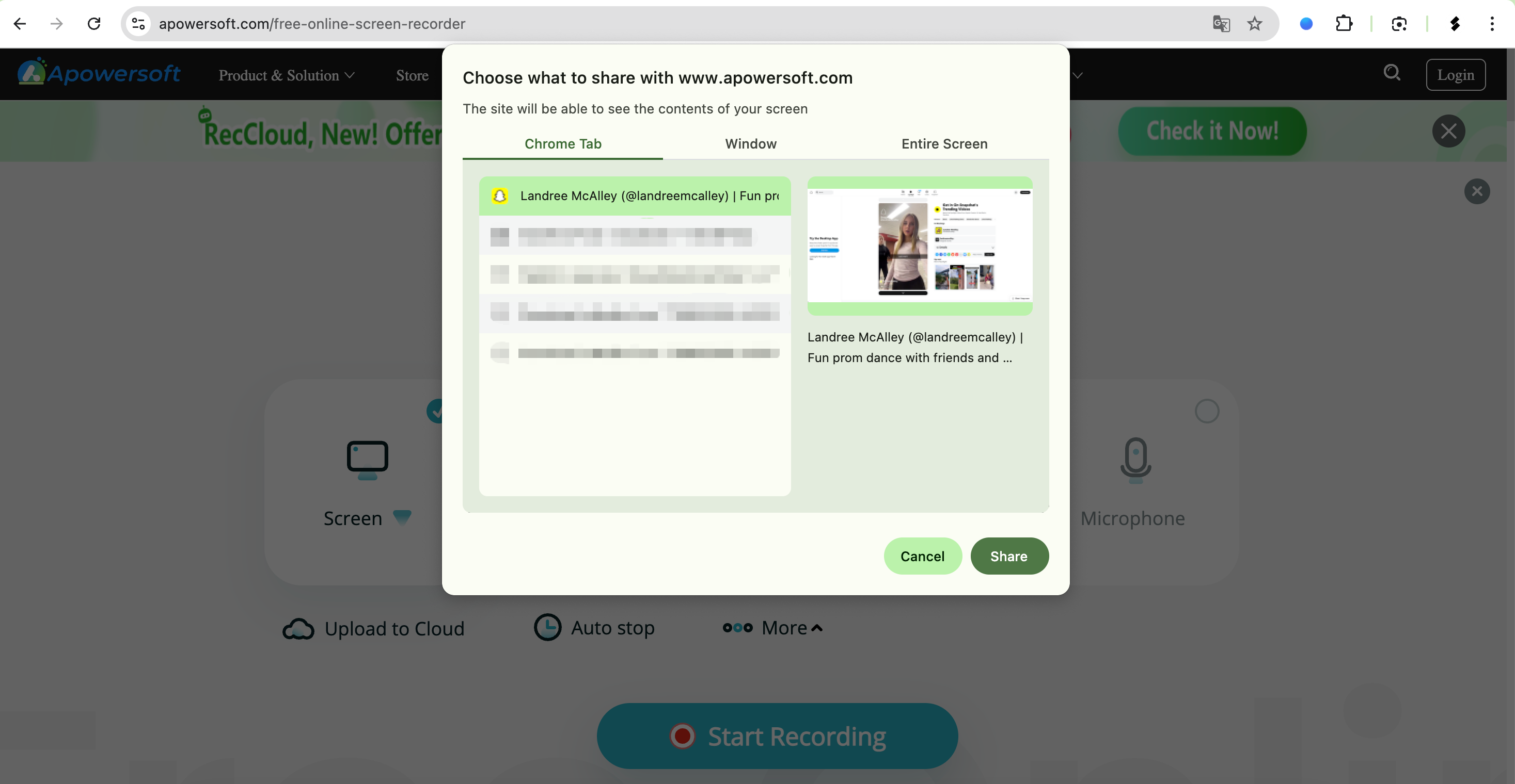 online recorder record snapchat web video
