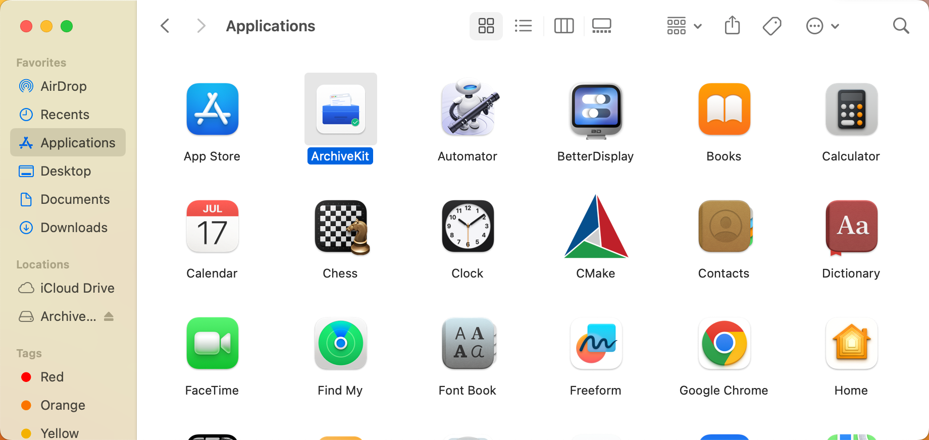 open archivekit on mac