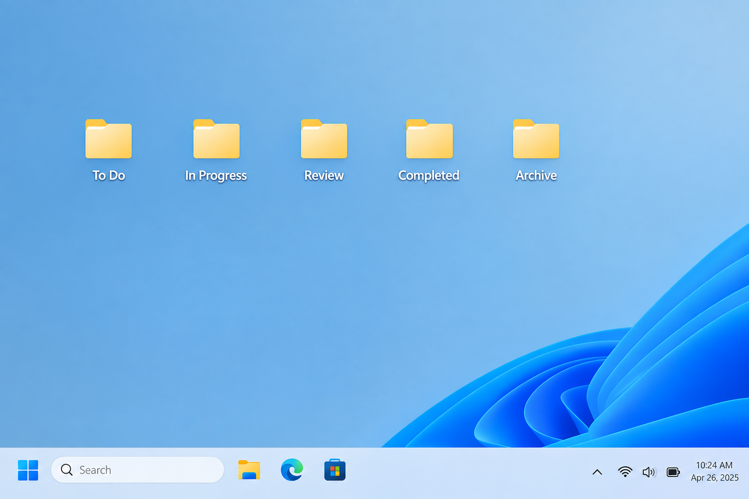 organize desktop files by project status