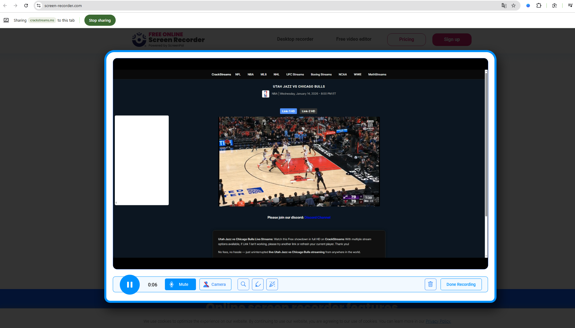 record crackstreams with screenpal online recorder