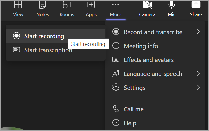record teams meeting