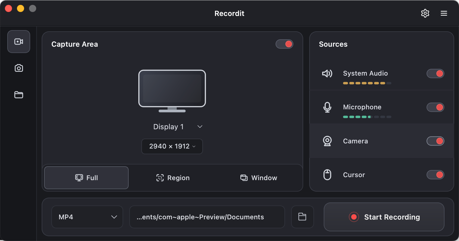 recordit 4 version interface