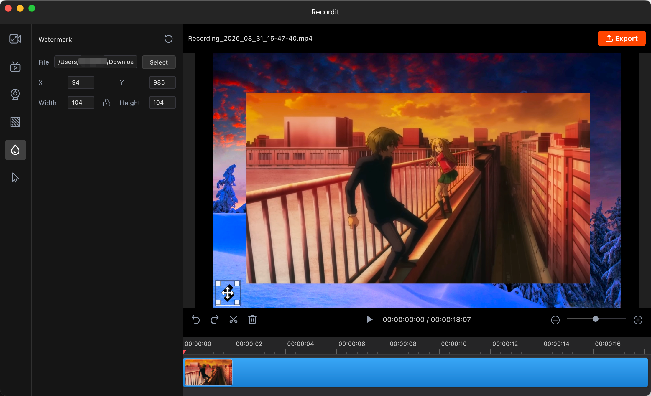 recordit add video logo