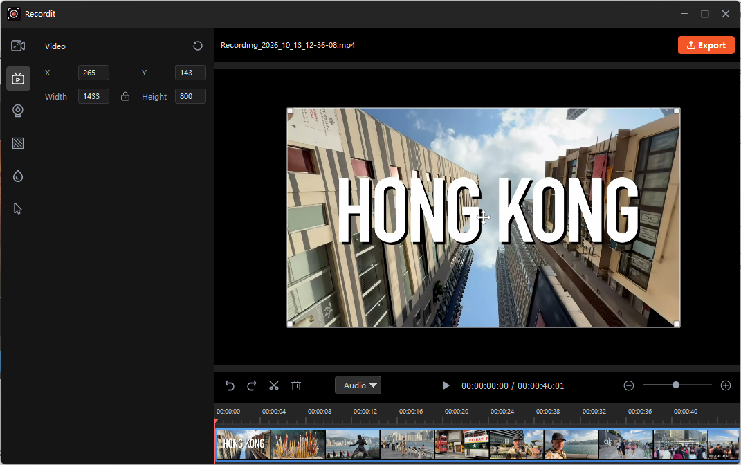 recordit adjust video