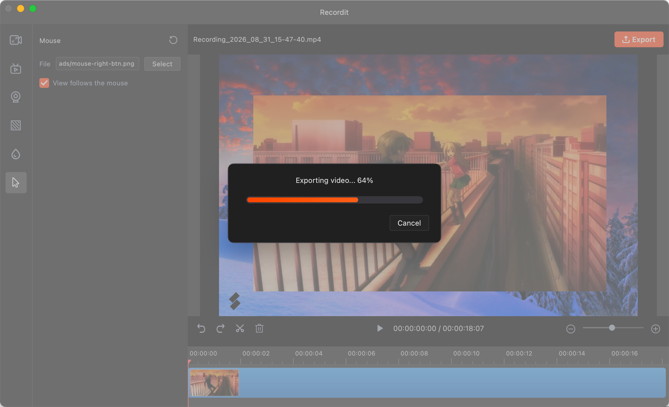 recordit export edited video