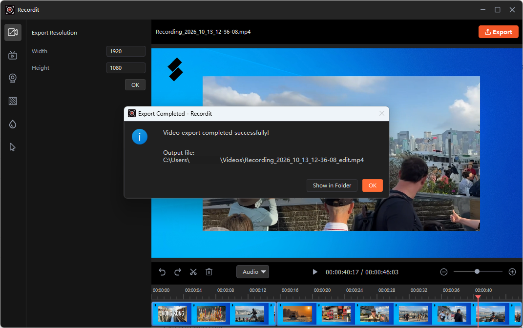 recordit find exported video