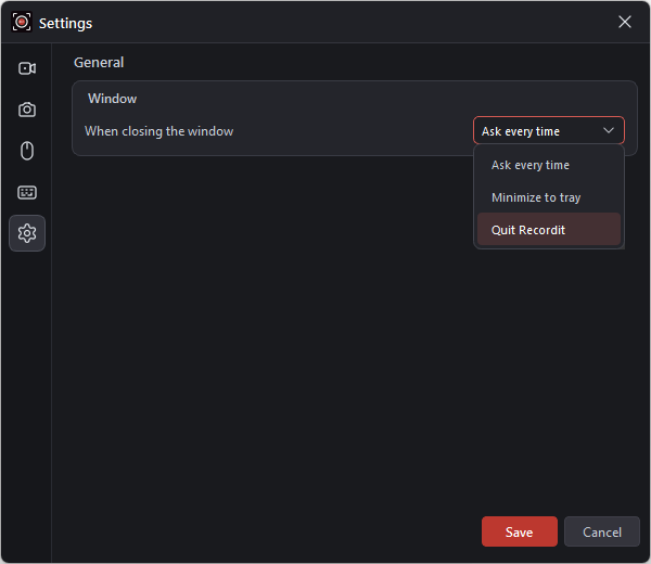 recordit general settings