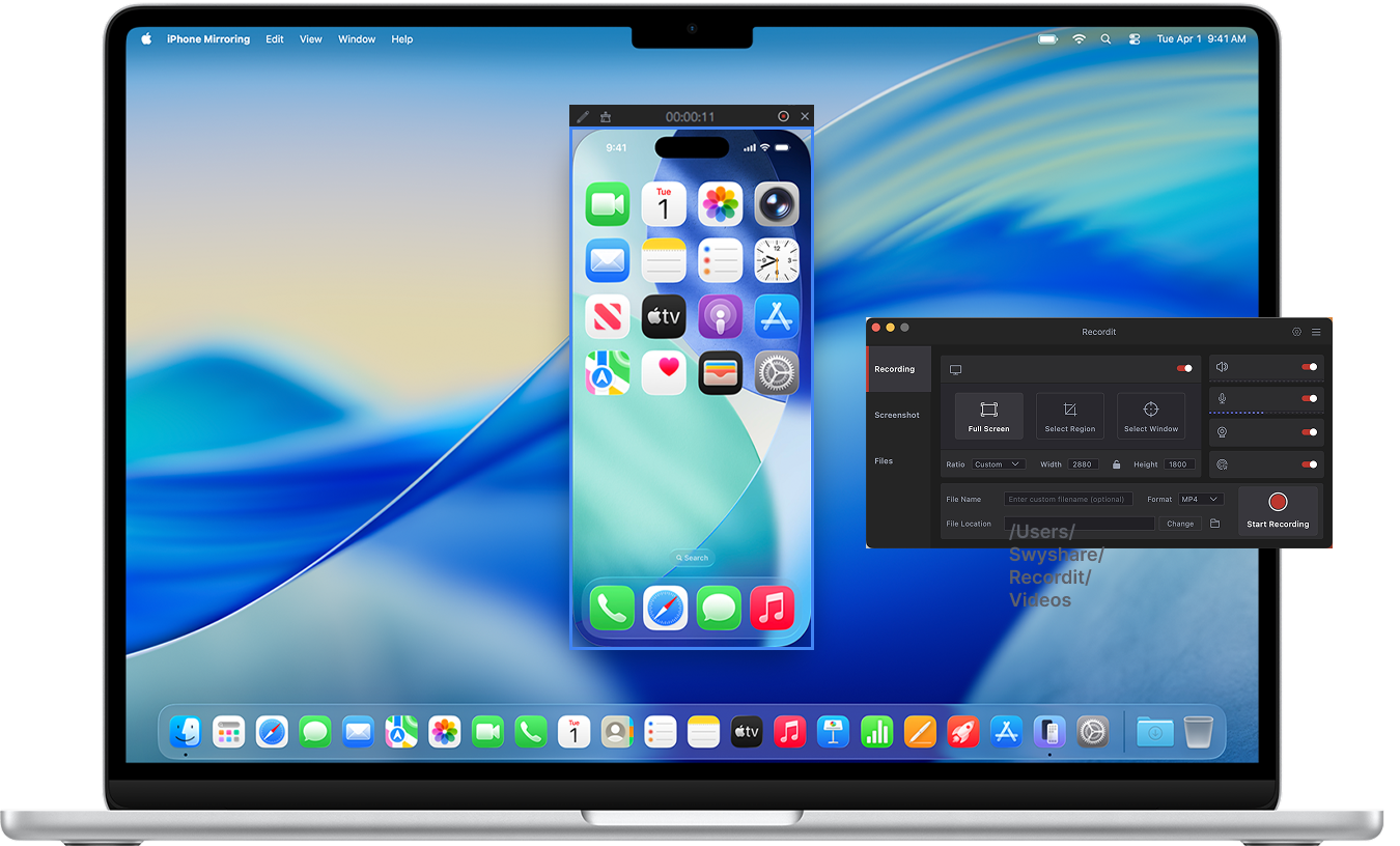 recordit record iphone mirroring