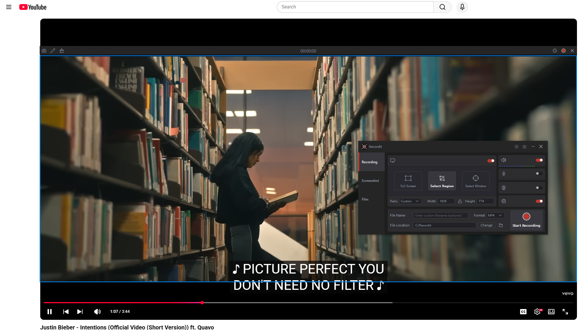 recordit records youtube mv